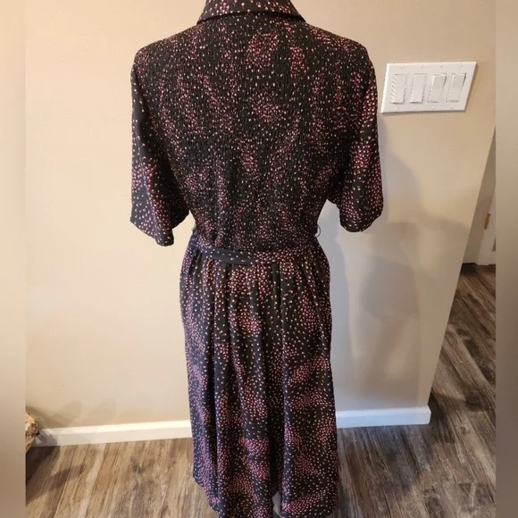 Kate spade 8 meadow smocked midi dress shirt dress - Picture 6 of 8